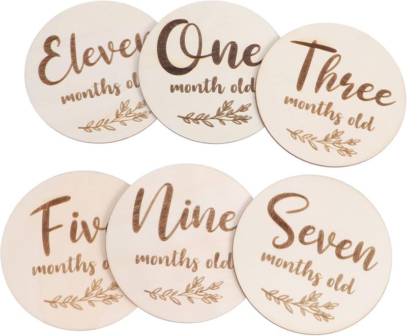 UPKOCH 6Pcs Monthly Baby Photo Cards Premium Growth Recording Props Smooth Edge Design - Image 1